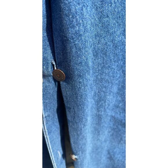 Vtg Levi’s Mens Levis XL Blue Denim Jean Long Duster Horseman Chore Coat Corduro - Picture 11 of 16